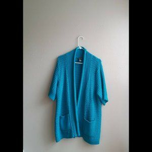 ADDITIONS BY CHICOS TEAL OPEN FRONT CARDIGAN XL